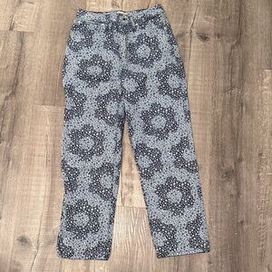 Madewell Men's Black and Gray Floral Patterned Chinos